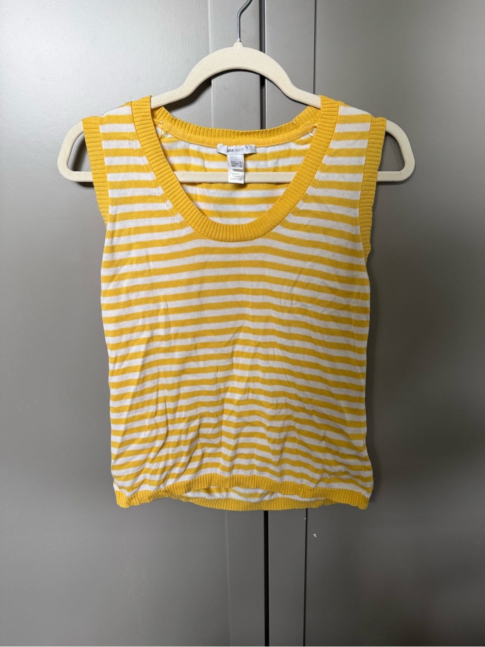 Yellow striped MNG Suit knit tank top
